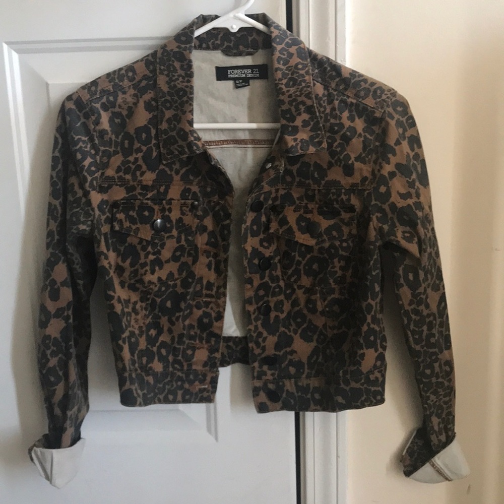 Leopard Print Jean Jacket